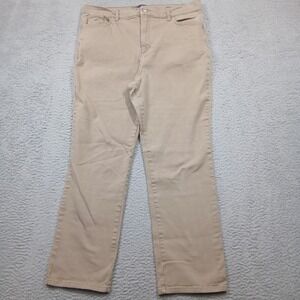 Gloria Vanderbilt Amanda Jeans Women's 16 Khaki Beige Straight Leg Stretch‎
